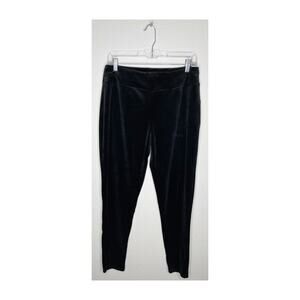 MODCLOTH Black Velvet Ribbed Stretchy Leggings Size Large